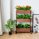NNECW 3 Tier Wooden Flower Rack with Water-saving Design For Indoor Outdoor