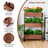 NNECW 3 Tier Wooden Flower Rack with Water-saving Design For Indoor Outdoor
