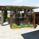 NNECW Raised Garden Bed Elevated Planter Box with Divider