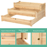 NNECW Wooden Raised Garden Bed with 3-Tier Ample Space for Garden