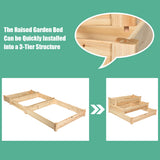 NNECW Wooden Raised Garden Bed with 3-Tier Ample Space for Garden
