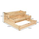 NNECW Wooden Raised Garden Bed with 3-Tier Ample Space for Garden