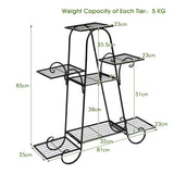 NNECW 7 Shelf Classic Metal Plant Stand for Indoor & Outdoor