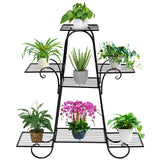 NNECW 7 Shelf Classic Metal Plant Stand for Indoor & Outdoor