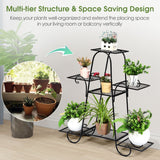 NNECW 7 Shelf Classic Metal Plant Stand for Indoor & Outdoor