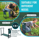 NNECW Foldable Gardener Stool with EVE Pad & Tool Bag for Outdoor Use