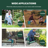 NNECW Foldable Gardener Stool with EVE Pad & Tool Bag for Outdoor Use
