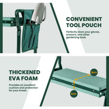 NNECW Foldable Gardener Stool with EVE Pad & Tool Bag for Outdoor Use