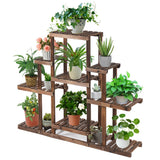 NNECW 6-Tier Wood Plant Stand Shelf Storage for Garden