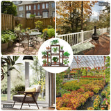 NNECW 6-Tier Wood Plant Stand Shelf Storage for Garden