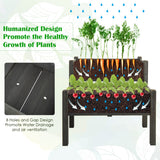 NNECW 2-Tier Wooden Elevated Planter Box with Legs Drain for Garden