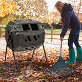 NNECW 160 L Garden Rotating Compost Bin with Dual Chamber