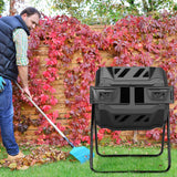 NNECW 160 L Garden Rotating Compost Bin with Dual Chamber