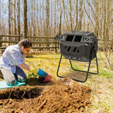 NNECW 160 L Garden Rotating Compost Bin with Dual Chamber