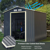 NNECW Outdoor Storage Shed with 4 Vents and Double Sliding Door-213x127cm Storage Shed