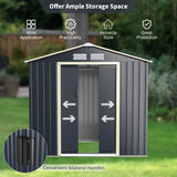 NNECW Outdoor Storage Shed with 4 Vents and Double Sliding Door-213x127cm Storage Shed