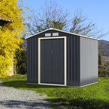 NNECW Outdoor Storage Shed with 4 Vents and Double Sliding Door-213x127cm Storage Shed