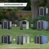 NNECW Outdoor Storage Shed with 4 Vents and Double Sliding Door-213cm Storage Shed Extension