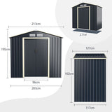NNECW Outdoor Storage Shed with 4 Vents and Double Sliding Door-213x127cm Storage Shed