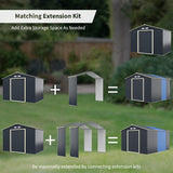 NNECW Outdoor Storage Shed with 4 Vents and Double Sliding Door-277cm Storage Shed Extension