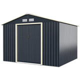 NNECW Outdoor Storage Shed with 4 Vents and Double Sliding Door-277x181cm Storage Shed