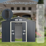 NNECW Outdoor Storage Shed with 4 Vents and Double Sliding Door-277x181cm Storage Shed