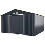 NNECW Outdoor Storage Shed with 4 Vents and Double Sliding Door-340x255cm Storage Shed