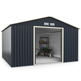 NNECW Outdoor Storage Shed with 4 Vents and Double Sliding Door-340x255cm Storage Shed
