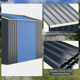 NNECW Outdoor Storage Shed with 4 Vents and Double Sliding Door-340cm Storage Shed Extension