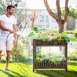 NNECW Garden Elevated Planter Box with Storage Shelf for Outdoor