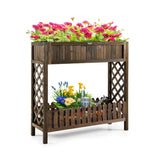 NNECW Garden Elevated Planter Box with Storage Shelf for Outdoor
