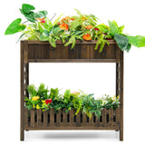 NNECW Garden Elevated Planter Box with Storage Shelf for Outdoor