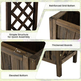 NNECW Garden Elevated Planter Box with Storage Shelf for Outdoor
