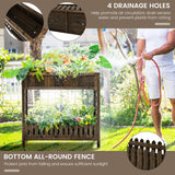 NNECW Garden Elevated Planter Box with Storage Shelf for Outdoor