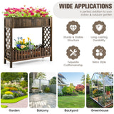 NNECW Garden Elevated Planter Box with Storage Shelf for Outdoor