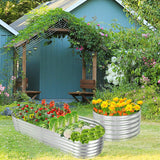 NNECW Metal Planter Box with Open Base for Growing Vegetables Flowers