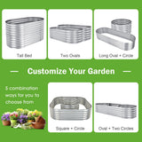 NNECW Metal Planter Box with Open Base for Growing Vegetables Flowers