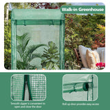 NNECW Walk-in Garden Greenhouse with Roll-up Door for Vegetables & Flowers