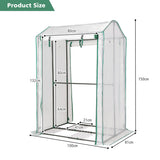 NNECW Walk-in Garden Greenhouse with Zippered Doors for Outdoor