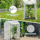 NNECW Walk-in Garden Greenhouse with Zippered Doors for Outdoor