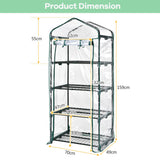 NNECW Portable Mini Greenhouse with 4-Tier Rack &amp PE/PVC Cover for Seedling-Clear