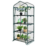 NNECW Portable Mini Greenhouse with 4-Tier Rack &amp PE/PVC Cover for Seedling-Clear