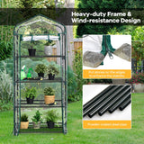 NNECW Portable Mini Greenhouse with 4-Tier Rack &amp PE/PVC Cover for Seedling-Clear