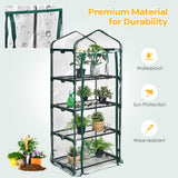 NNECW Portable Mini Greenhouse with 4-Tier Rack &amp PE/PVC Cover for Seedling-Clear