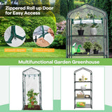 NNECW Portable Mini Greenhouse with 4-Tier Rack &amp PE/PVC Cover for Seedling-Clear