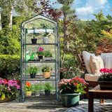 NNECW Portable Mini Greenhouse with 4-Tier Rack &amp PE/PVC Cover for Seedling-Clear