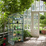 NNECW Portable Mini Greenhouse with 4-Tier Rack &amp PE/PVC Cover for Seedling-Clear