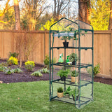 NNECW Portable Mini Greenhouse with 4-Tier Rack &amp PE/PVC Cover for Seedling-Clear