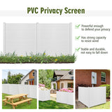 NNECW PVC Privacy Fence Panels with 3 Cuspidal Foot Stakes for Garden & Patio