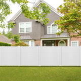 NNECW PVC Privacy Fence Panels with 3 Cuspidal Foot Stakes for Garden & Patio